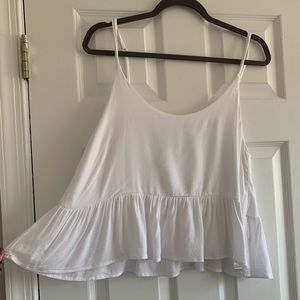 Garage White Flowy Tank Top